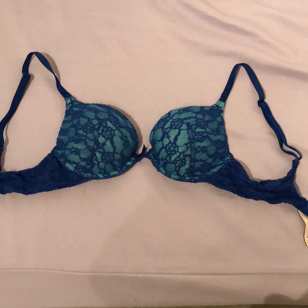 Victoria Secret 32A teal & blue bra